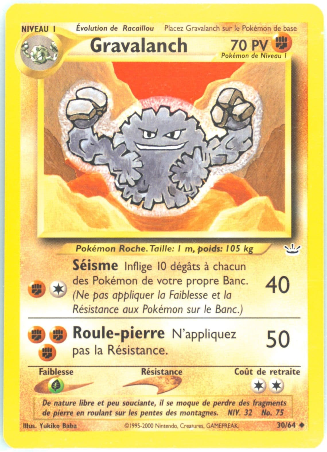 Gravalanch (30) 2002 Pokemon French Neo Revelation