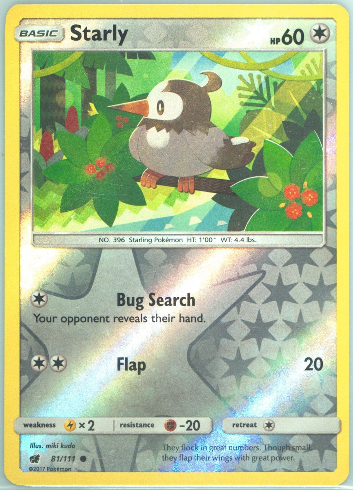 Starly-Reverse Foil (81) 2017 Pokemon Sun & Moon Crimson Invasion