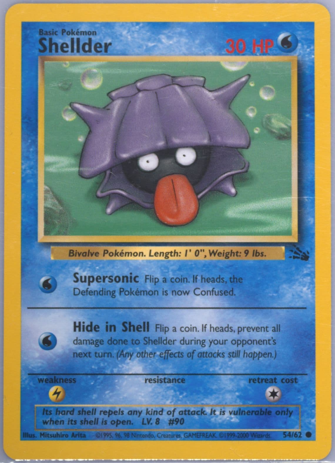 Shellder 1999-2000 Copyright (54) 1999 Pokemon Fossil