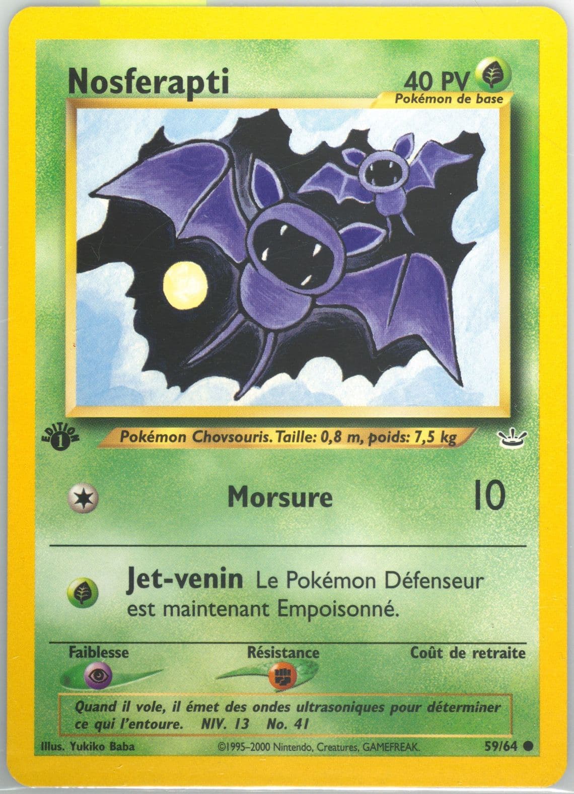 Nosferapti 1st Edition (59) 2002 Pokemon French Neo Revelation