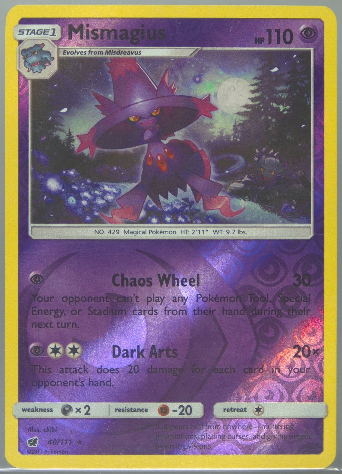 Mismagius-Reverse Foil (40) 2017 Pokemon Sun & Moon Crimson Invasion