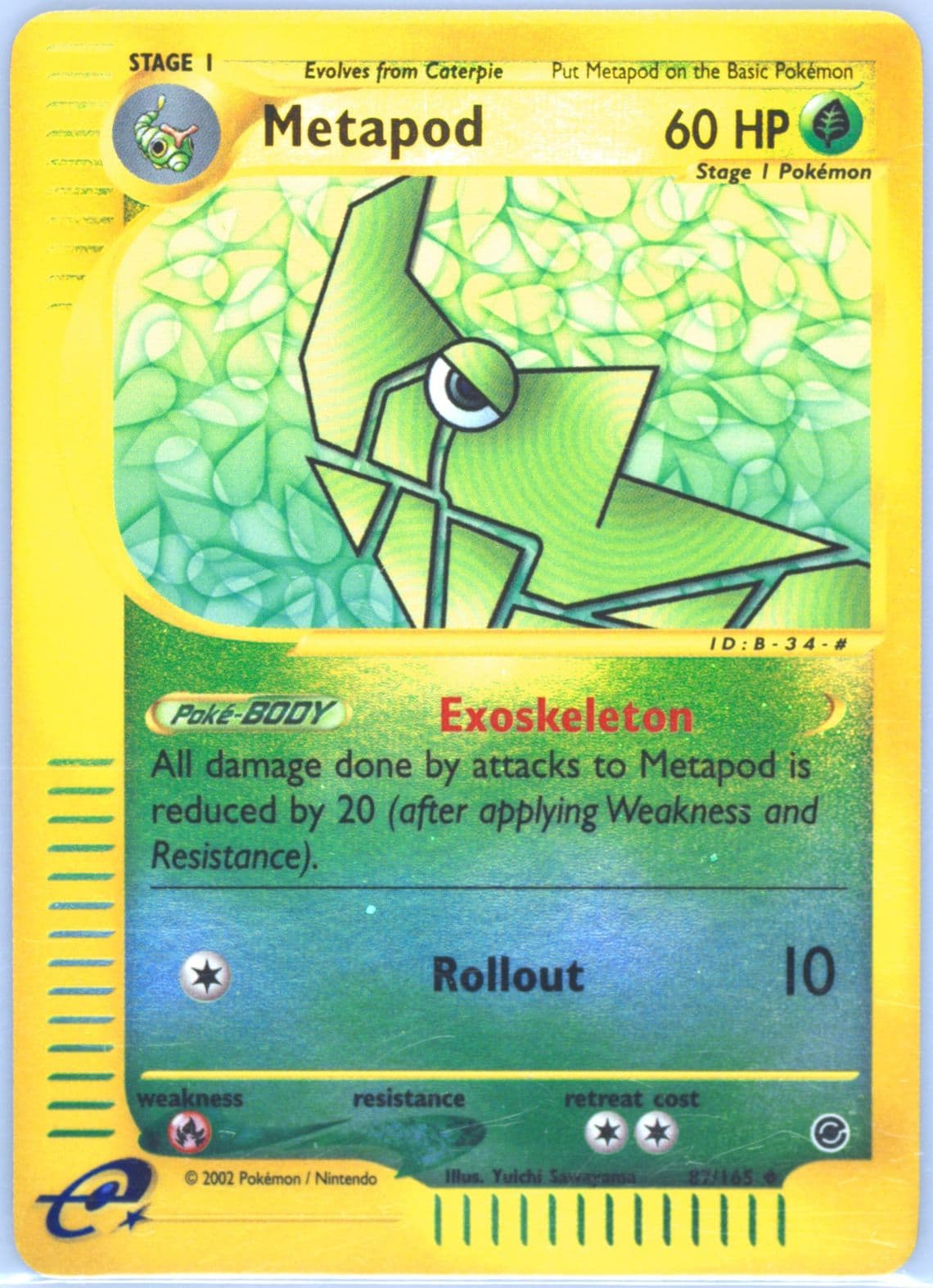 Metapod-Reverse Foil (87) 2002 Pokemon Expedition