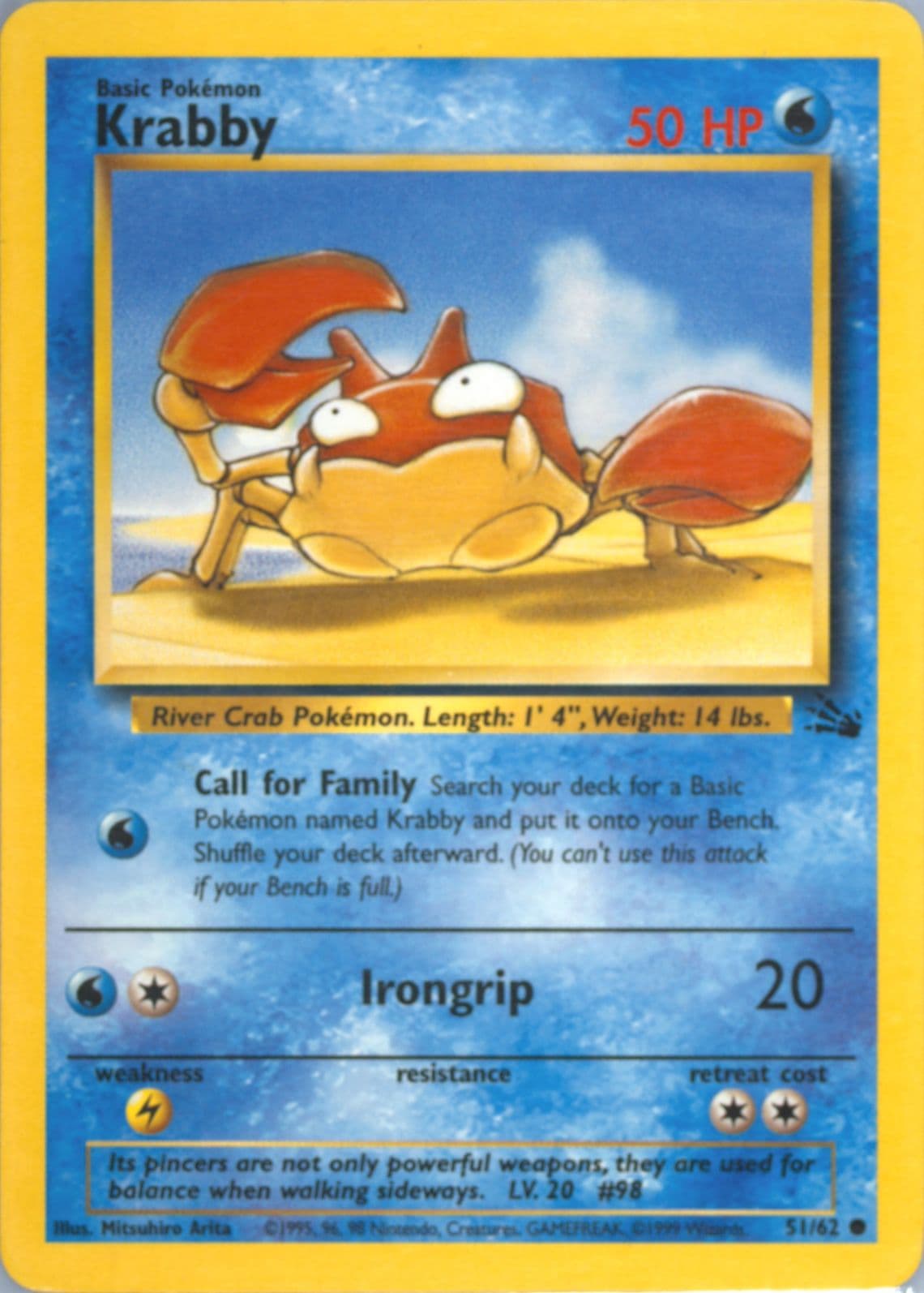 Krabby (51) 1999 Pokemon Fossil