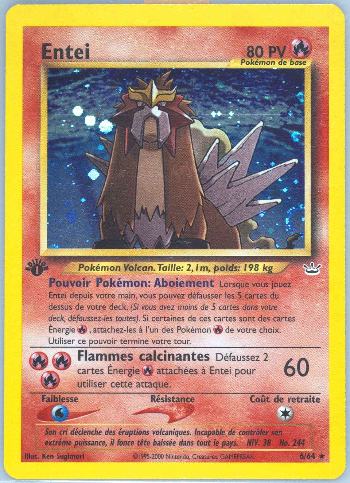 Entei-Holo 1st Edition (6) 2002 Pokemon French Neo Revelation