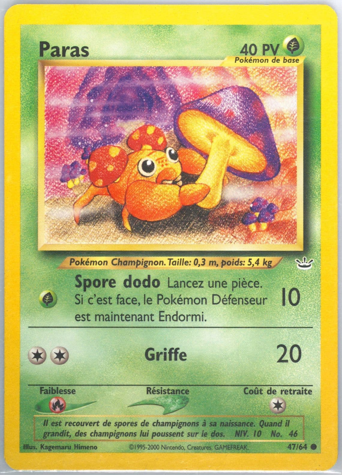 Paras (47) 2002 Pokemon French Neo Revelation