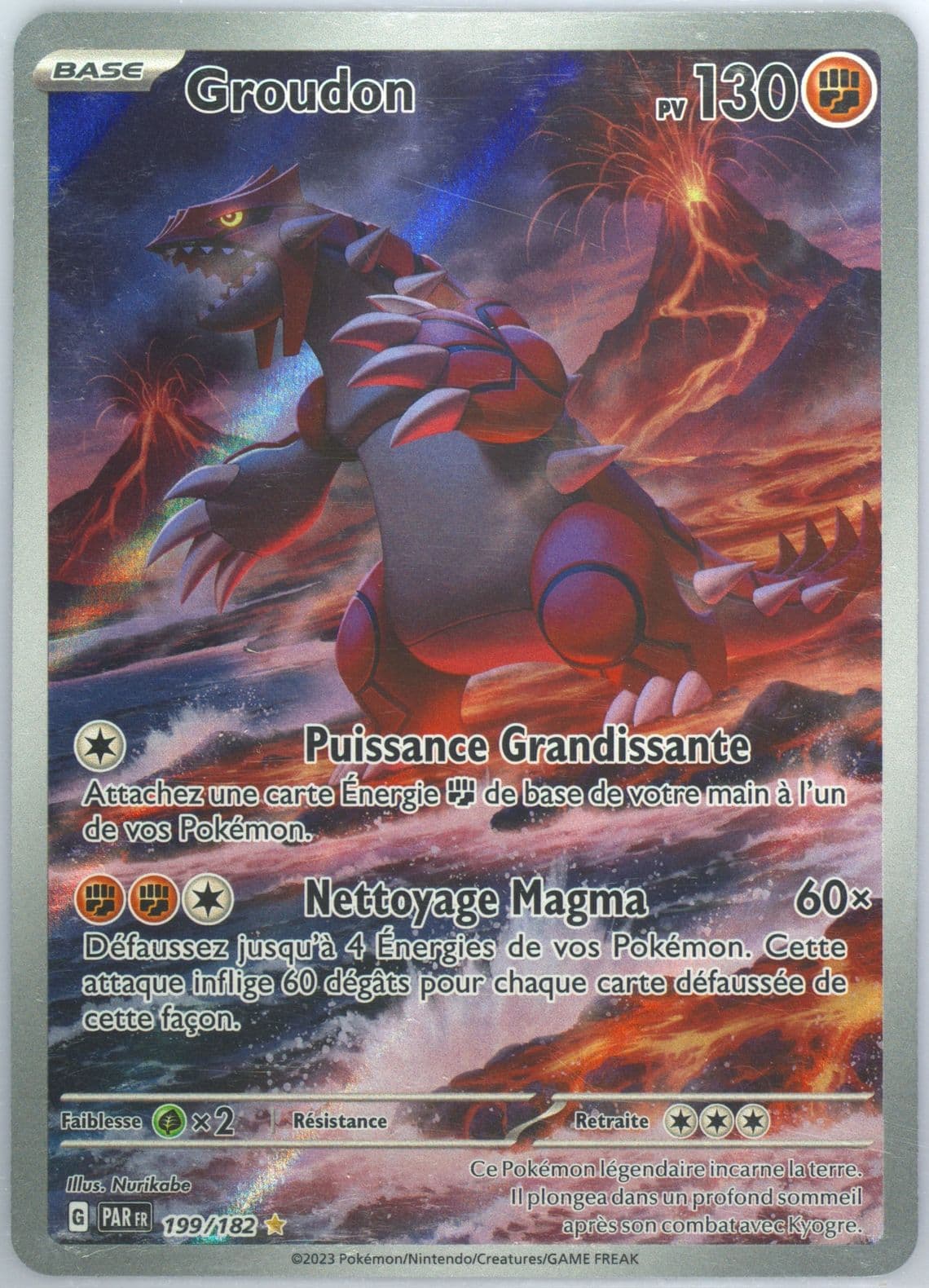 Groudon Illustration Rare (199) 2023 Pokemon French Par FR-Paradox Rift