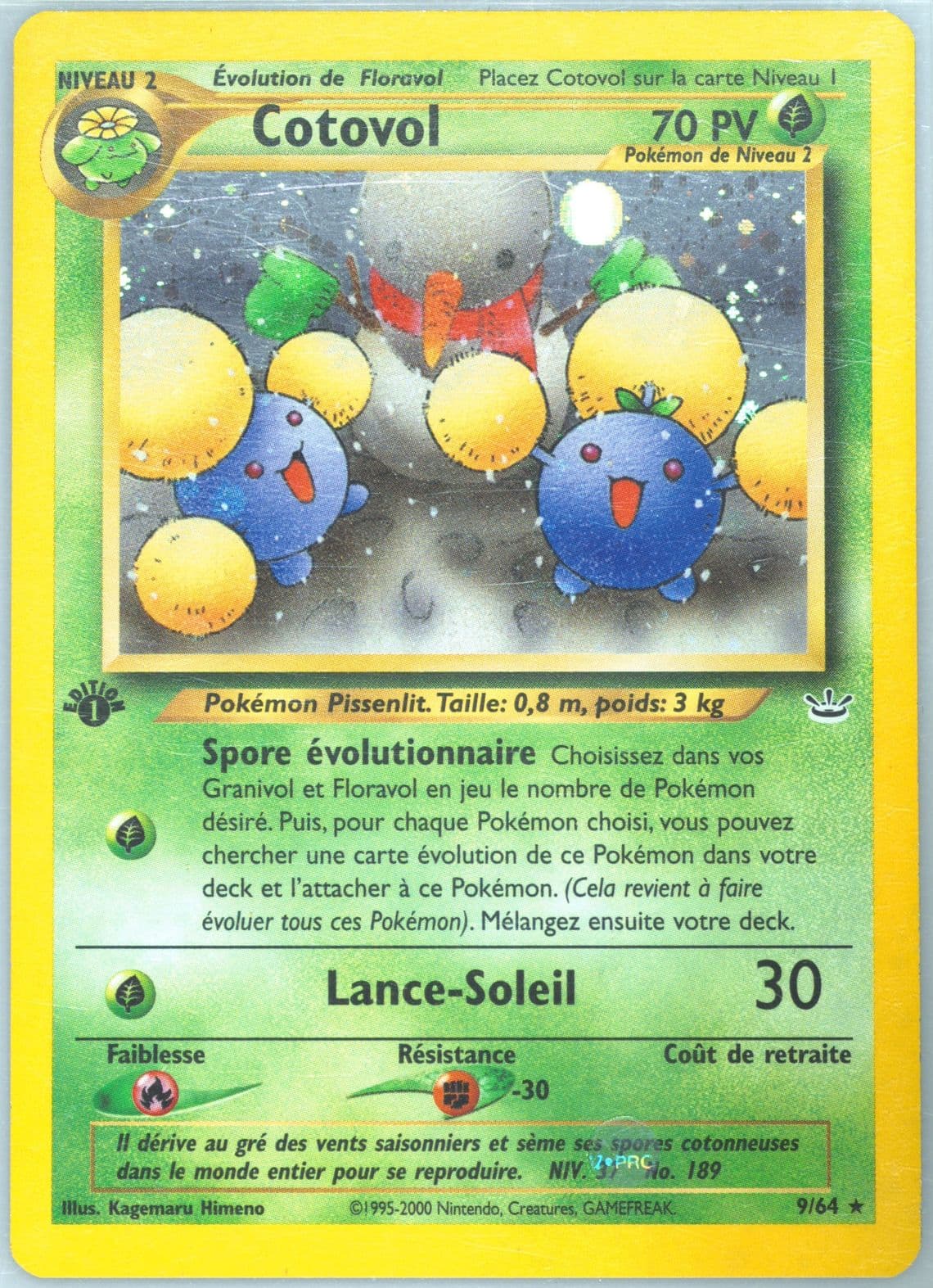Cotovol-Holo 1st Edition (9) 2002 Pokemon French Neo Revelation