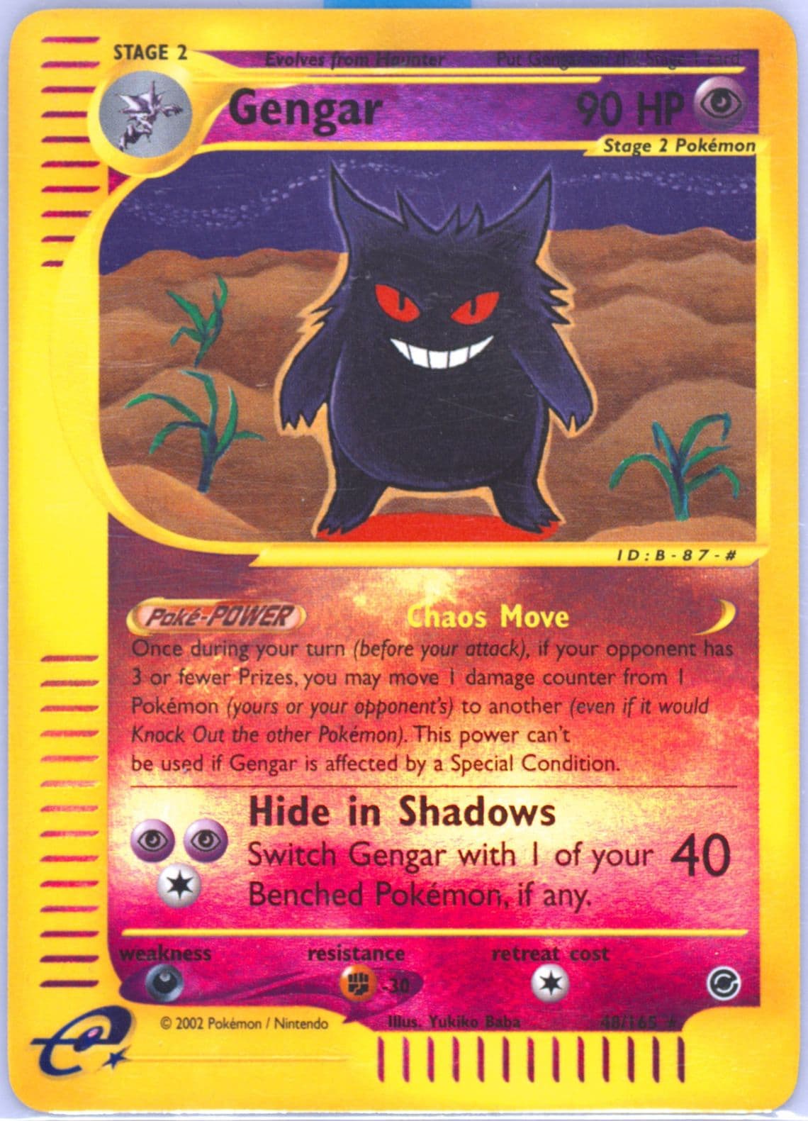 Gengar-Reverse Foil (48) 2002 Pokemon Expedition