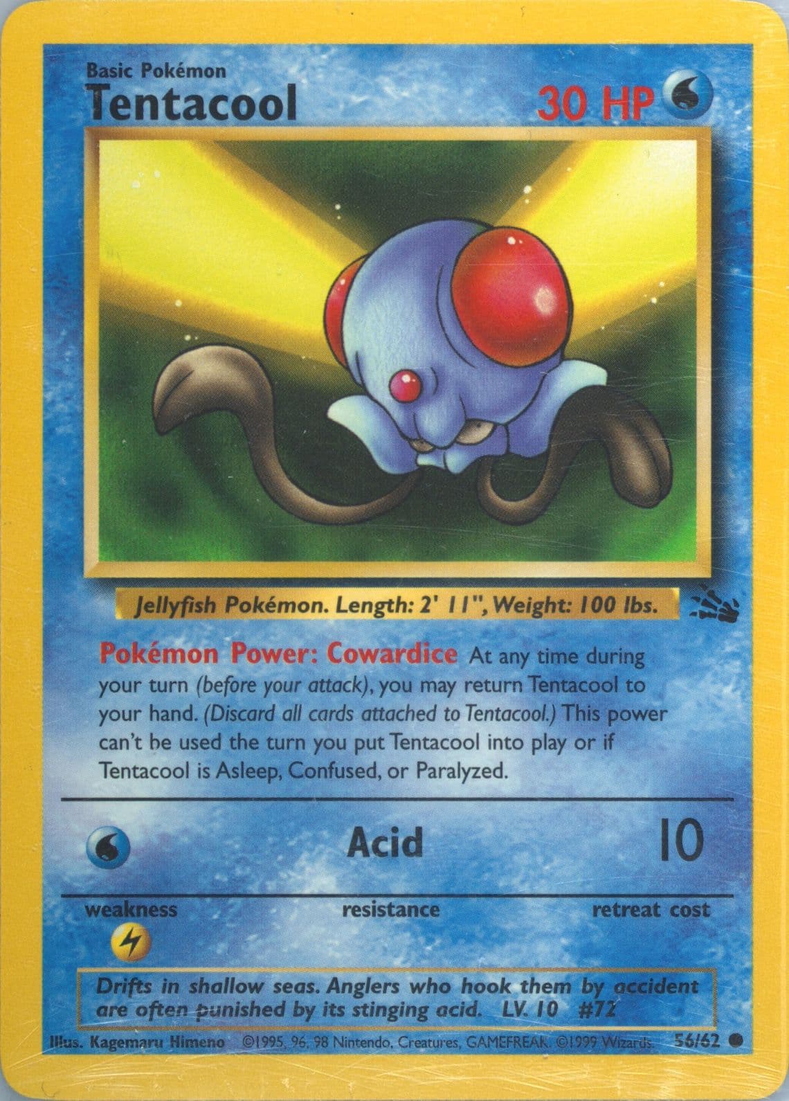 Tentacool (56) 1999 Pokemon Fossil