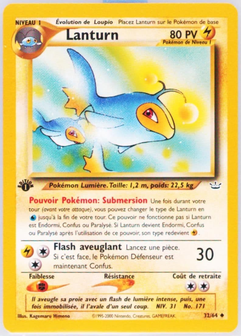 Lanturn 1st Edition (32) 2002 Pokemon French Neo Revelation