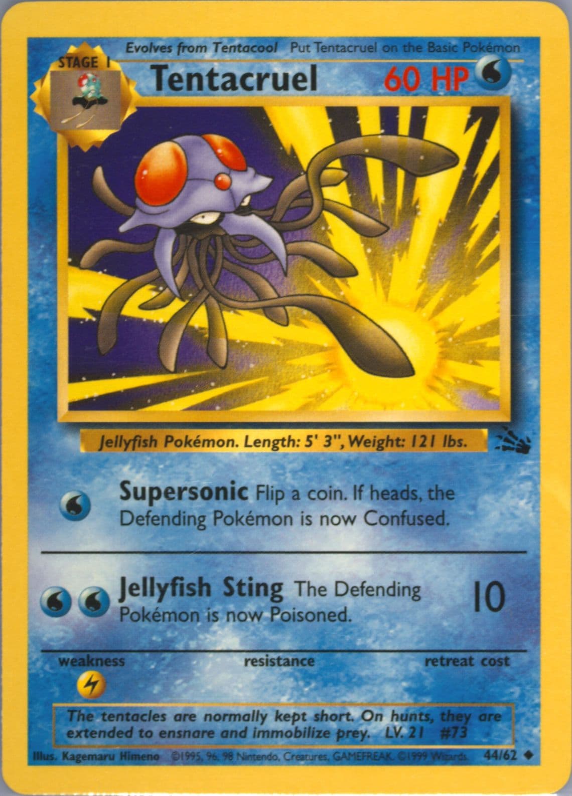 Tentacruel (44) 1999 Pokemon Fossil