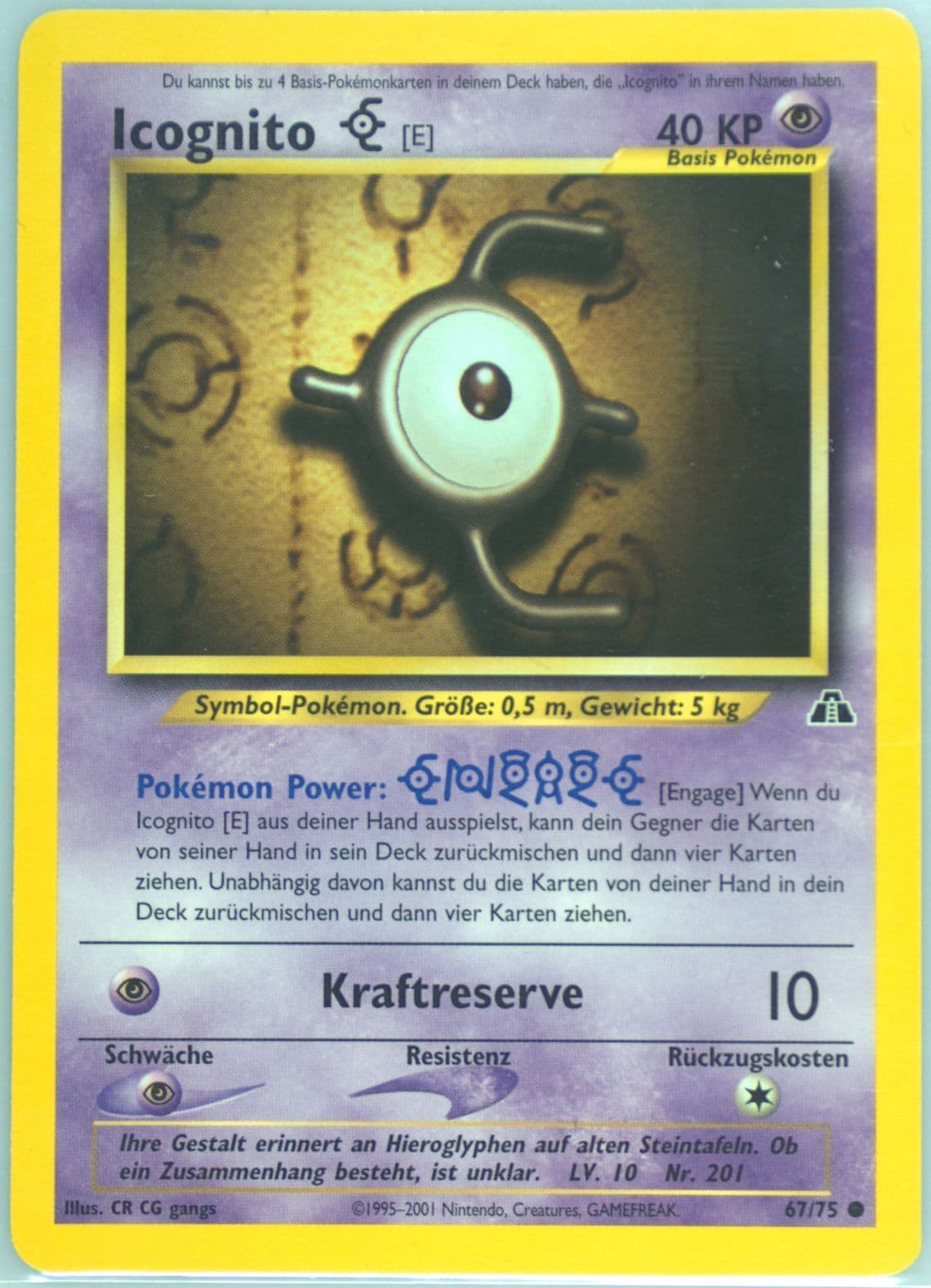 Icognito E German (67) 2001 Pokemon Neo Discovery
