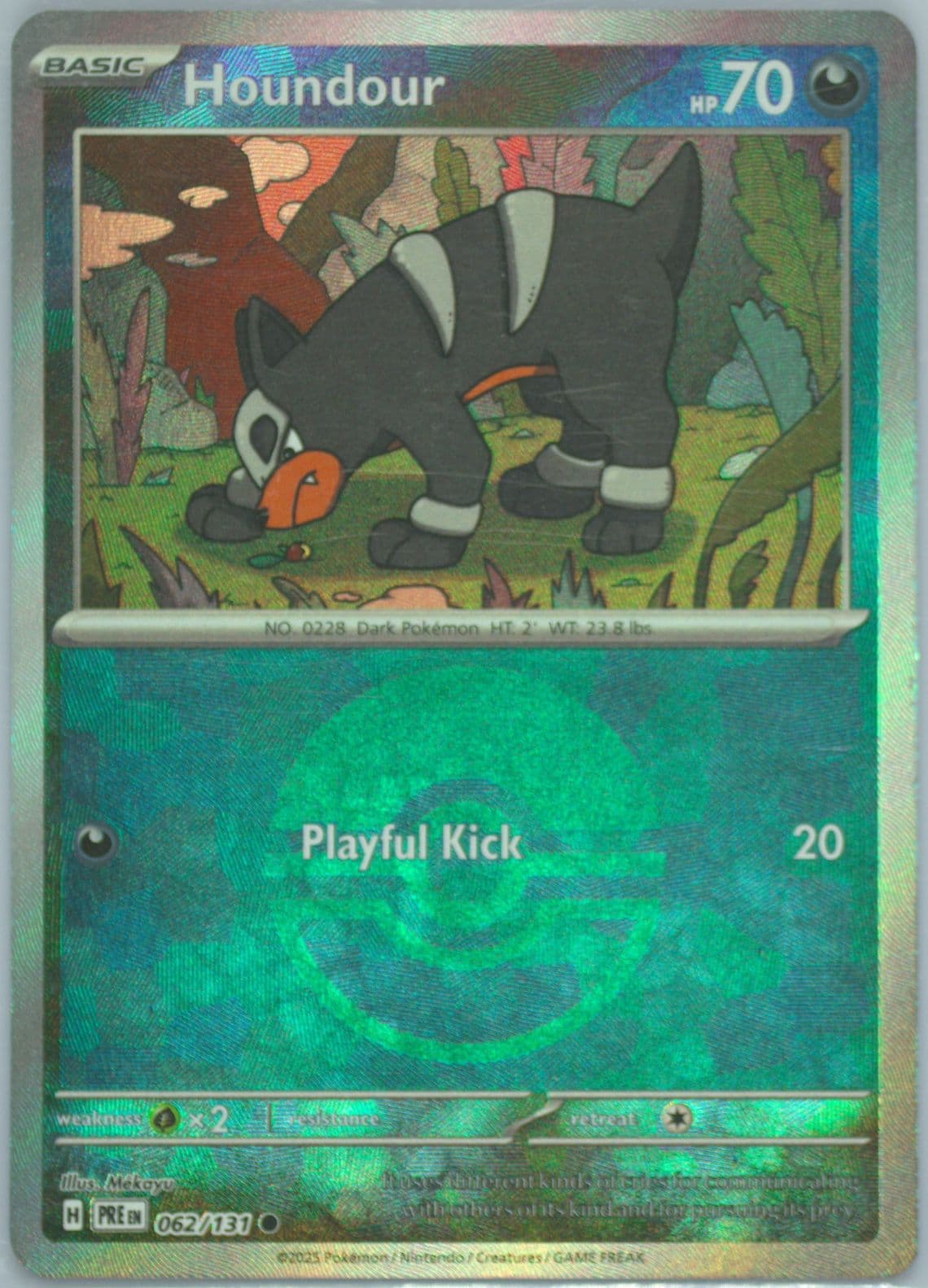Houndour Poke Ball Reverse Holo (062) 2025 Pokemon Pre EN-Prismatic Evolutions