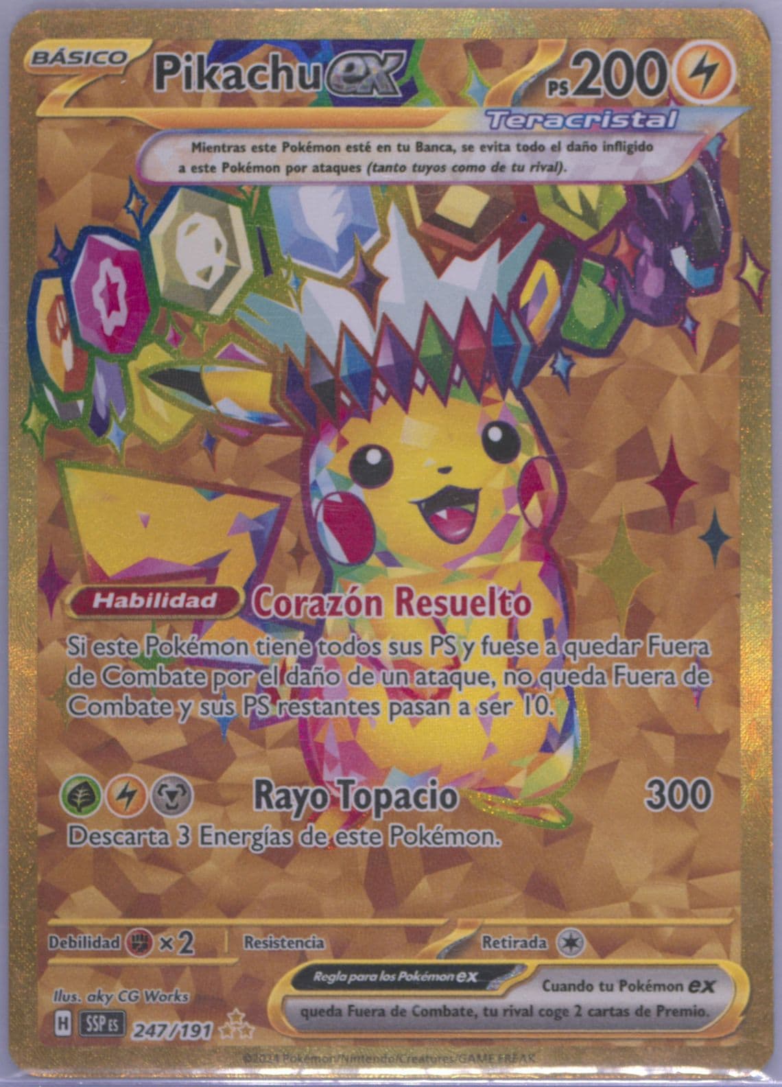 Pikachu EX Hyper Rare (247) 2024 Pokemon Spanish Ssp ES-Surging Sparks