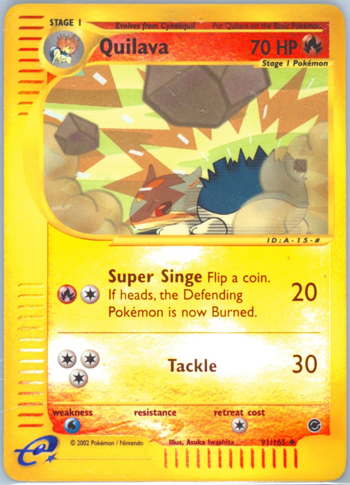 Quilava-Reverse Foil (91) 2002 Pokemon Expedition