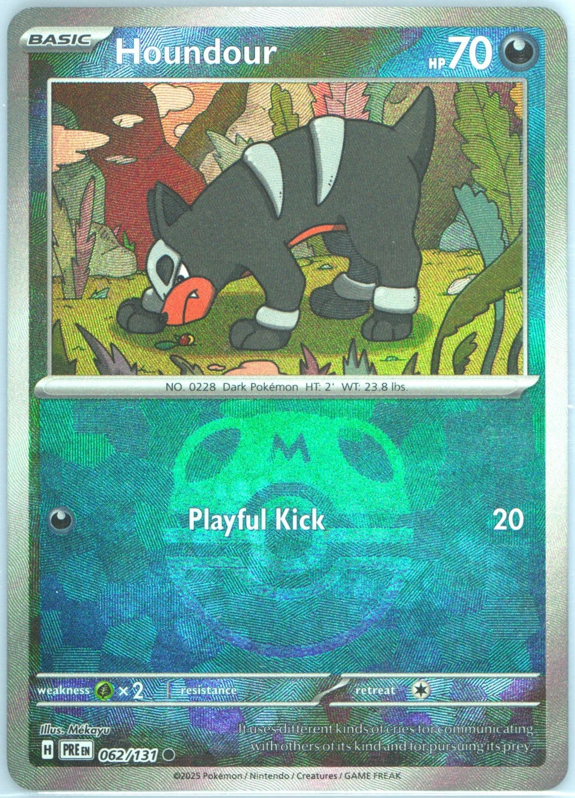 Houndour Master Ball Reverse Holo (062) 2025 Pokemon Pre EN-Prismatic Evolutions