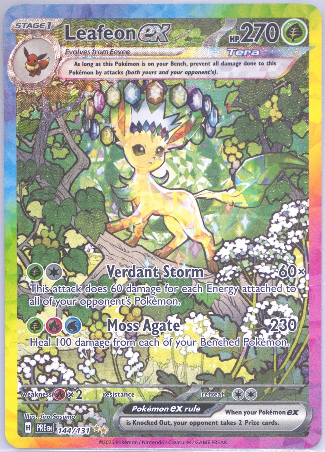 Leafeon EX Special Illustration Rare (144) 2025 Pokemon Pre EN-Prismatic Evolutions