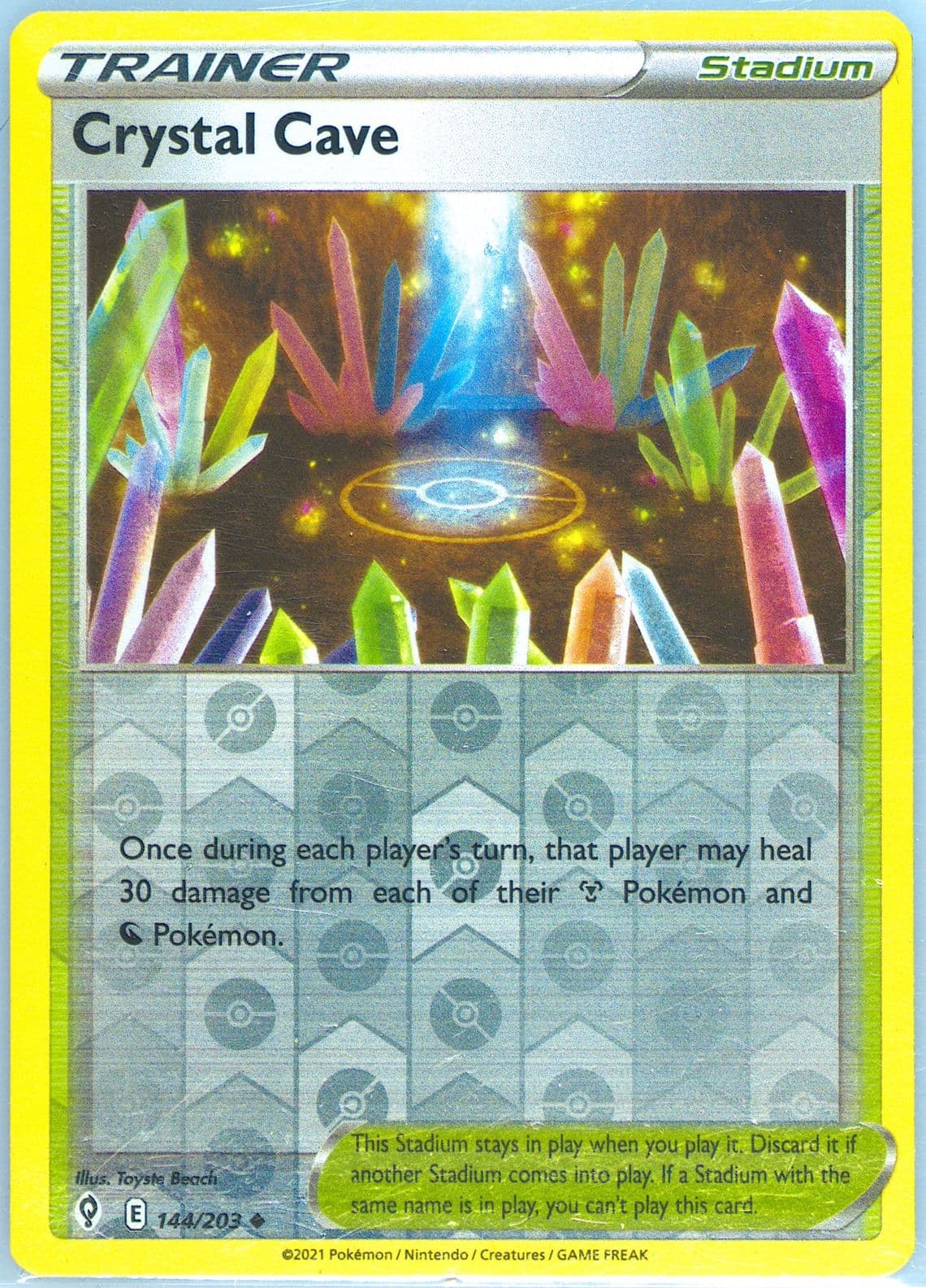 Crystal Cave-Reverse Foil (144) 2021 Pokemon Sword & Shield Evolving Skies