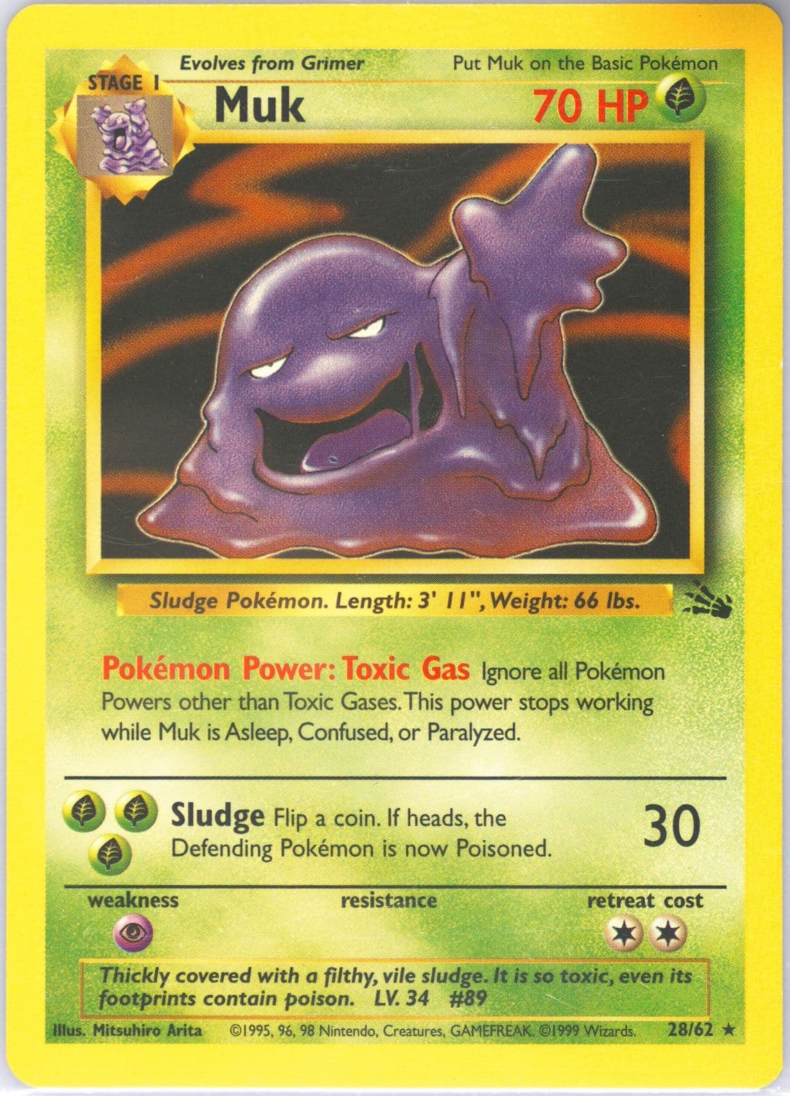 Muk (28) 1999 Pokemon Fossil