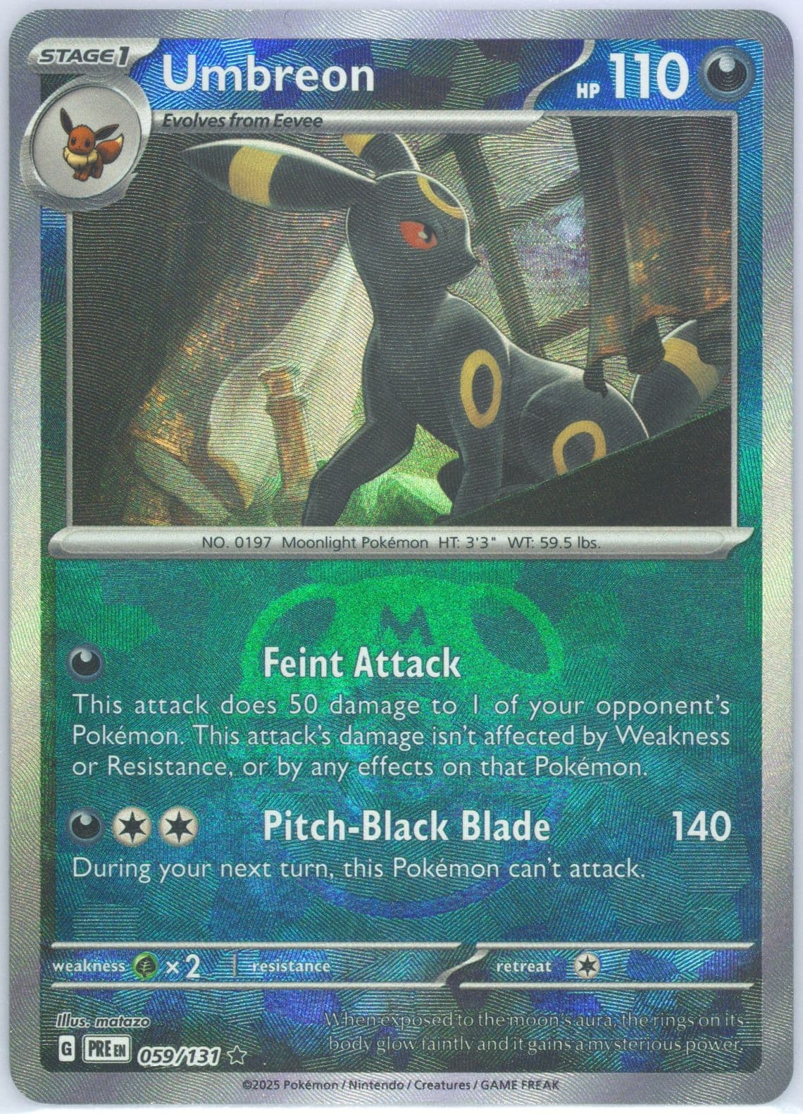 Umbreon Master Ball Reverse Holo (059) 2025 Pokemon Pre EN-Prismatic Evolutions