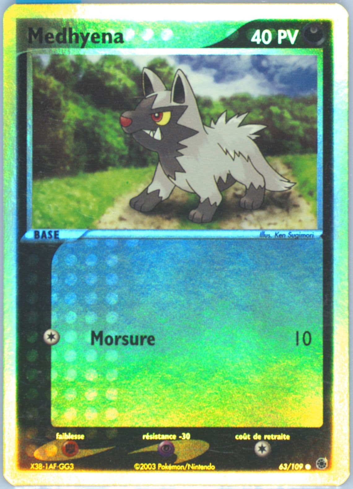 Medhyena-Reverse Foil French (63) 2003 Pokemon EX Ruby & Sapphire