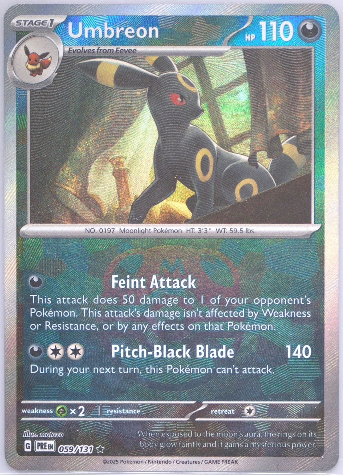 Umbreon Master Ball Reverse Holo (059) 2025 Pokemon Spanish Pre ES-Prismatic Evolutions