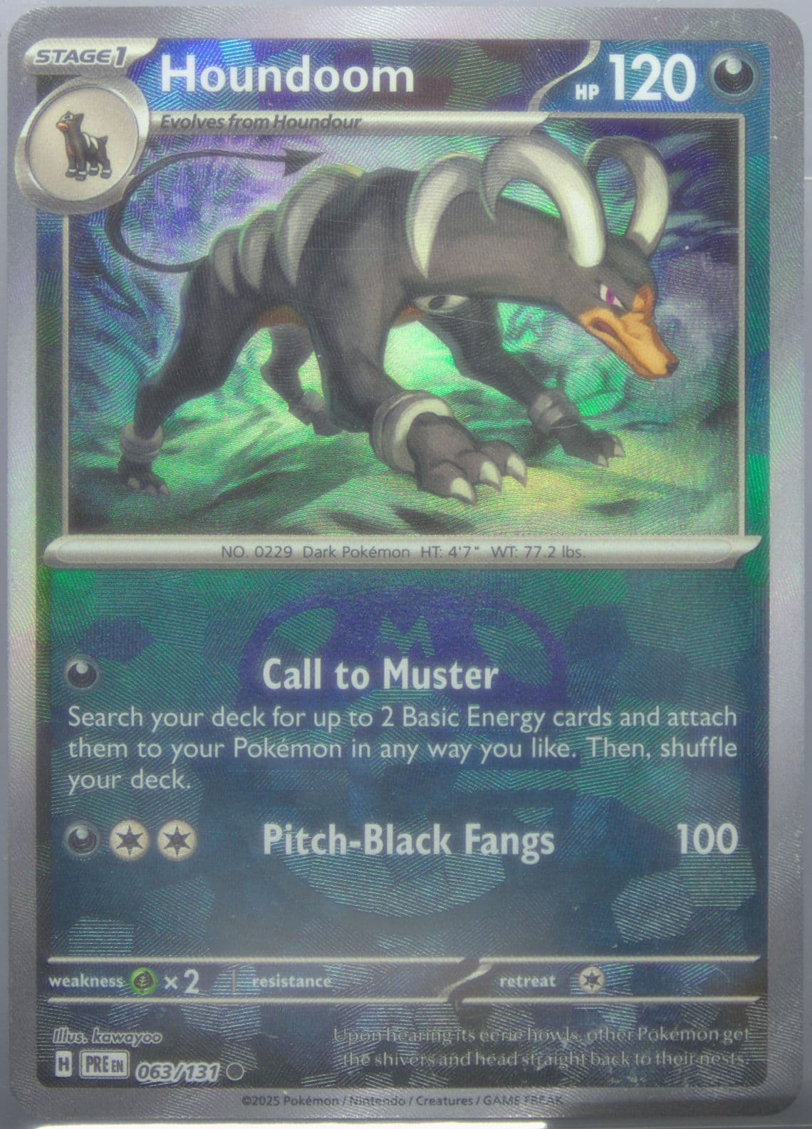 Houndoom Master Ball Reverse Holo (063) 2025 Pokemon Pre EN-Prismatic Evolutions