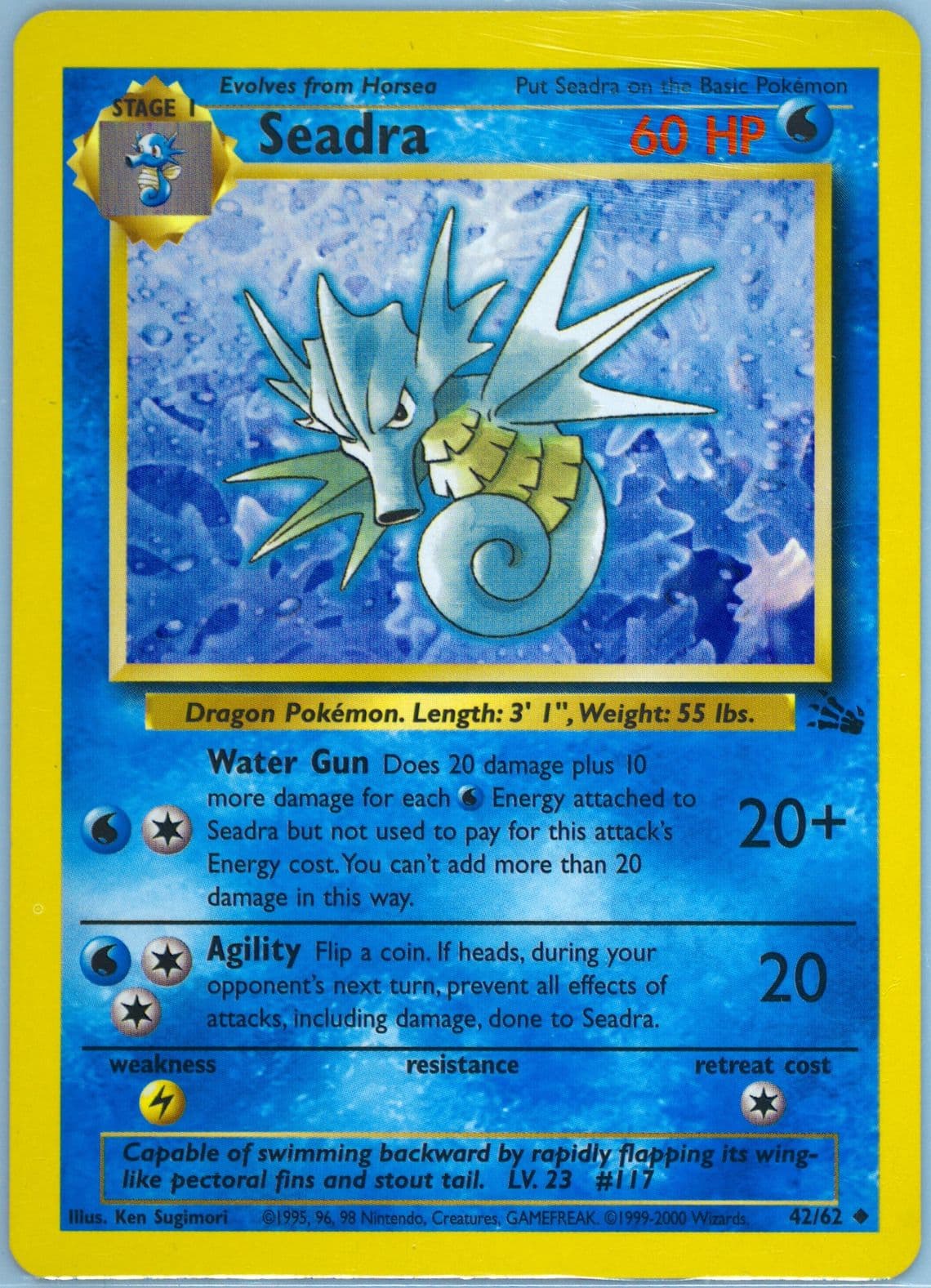 Seadra 1999-2000 Copyright (42) 1999 Pokemon Fossil