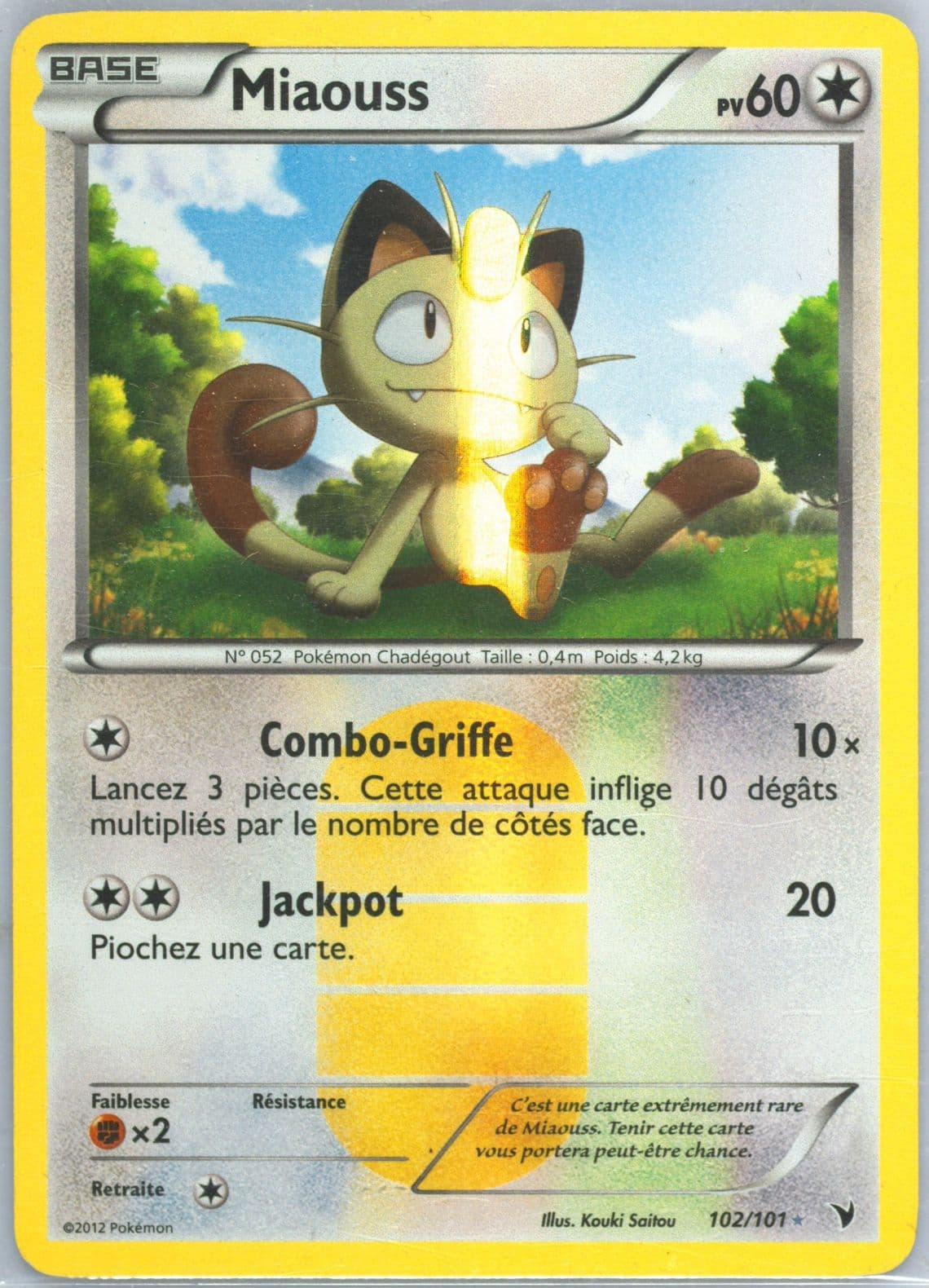 Miaouss-Holo (102) 2012 Pokemon French Black & White Noble Victories