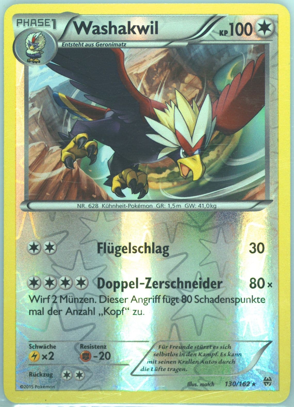 Washakwil-Reverse Foil German (130) 2015 Pokemon XY Breakthrough
