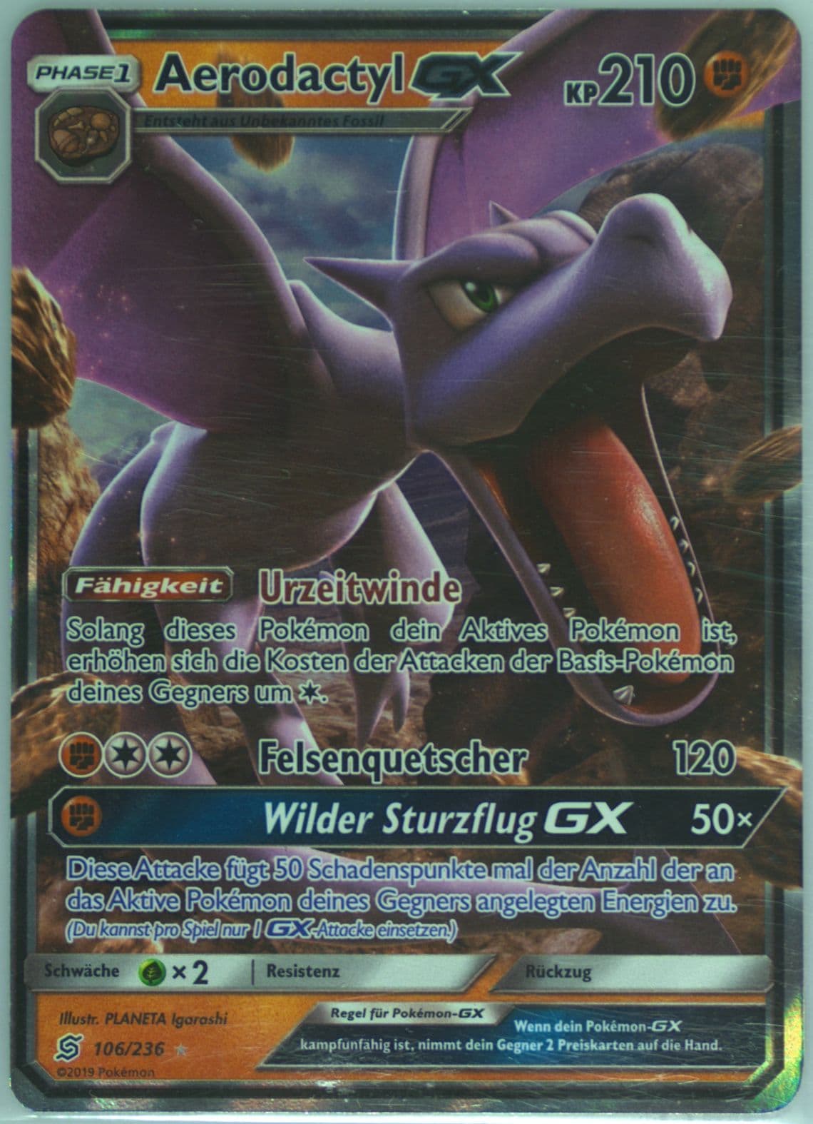 Aerodactyl GX German (106) 2019 Pokemon Sun & Moon Unified Minds