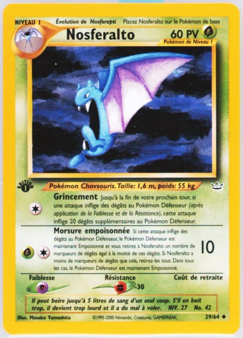 Nosferalto 1st Edition (29) 2002 Pokemon French Neo Revelation