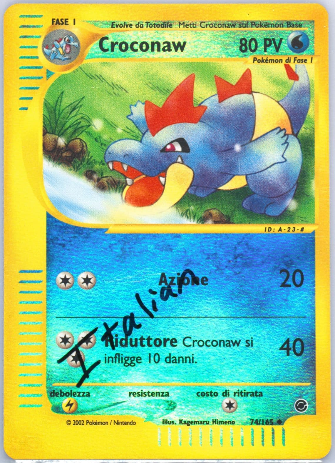 Croconaw-Reverse Foil Italian (74) 2002 Pokemon Expedition