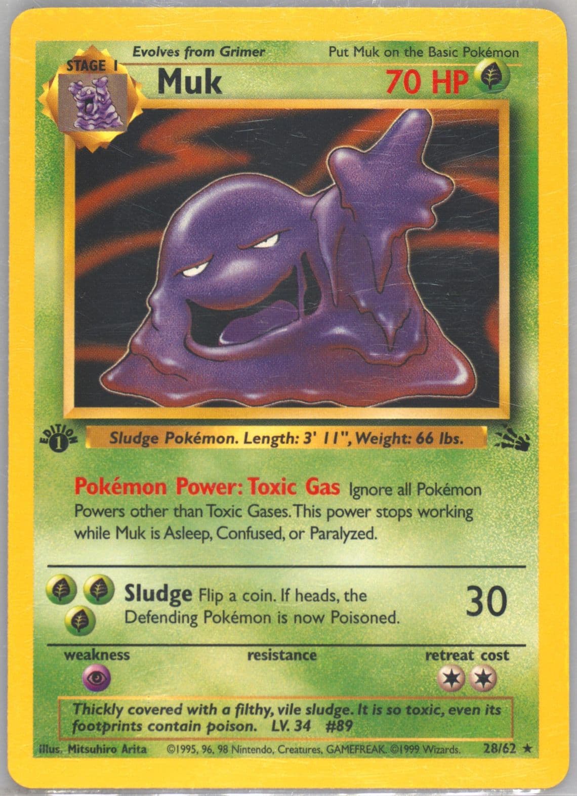 Muk 1st Edition (28) 1999 Pokemon Fossil