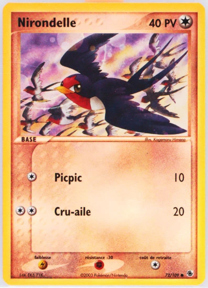 Nirondelle-Reverse Foil French (72) 2003 Pokemon EX Ruby & Sapphire