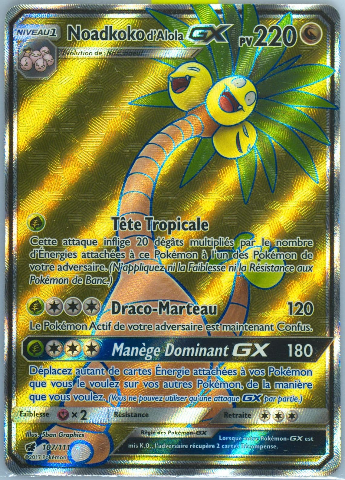 Full Art/Noadkoko D'Alola GX French (107) 2017 Pokemon Sun & Moon Crimson Invasion