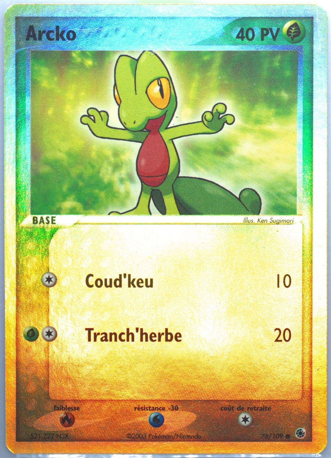 Arcko-Reverse Foil French (76) 2003 Pokemon EX Ruby & Sapphire