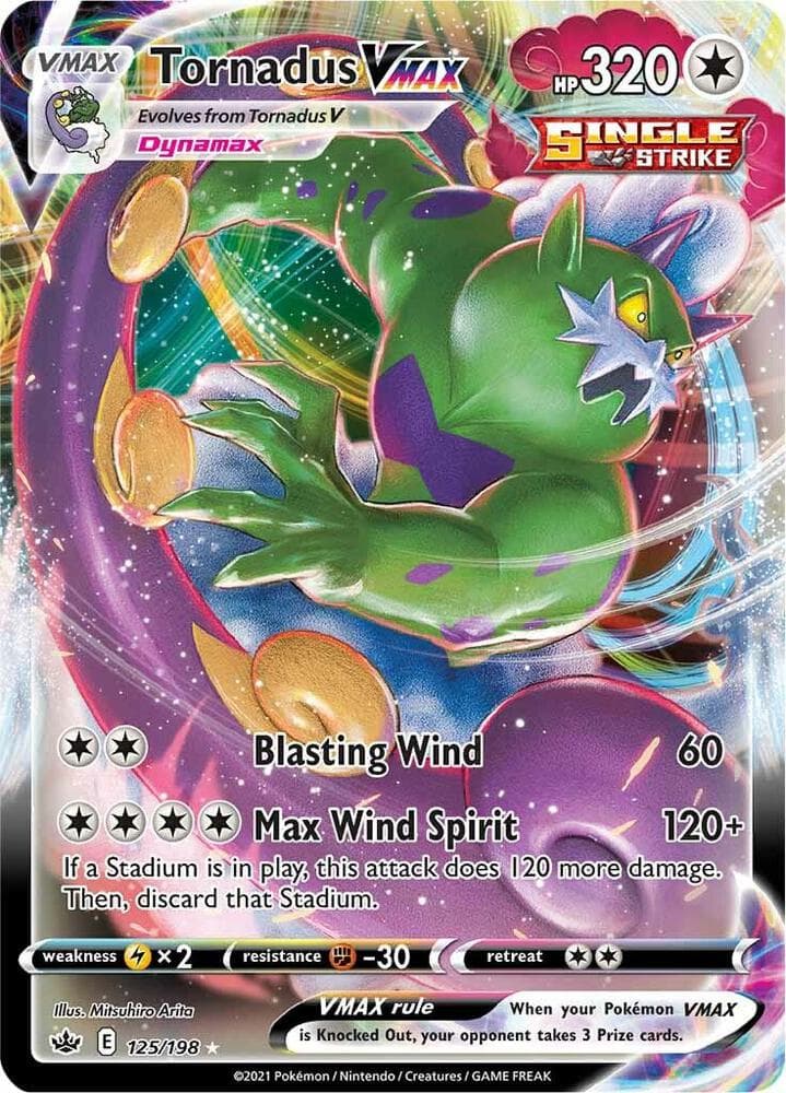 tornadus v pokemon card value - 185/198 - Full Art Ultra Rare - Sword & Shield Colorless Retreat Cost Pokemon Chilling Reign Tornadus V
