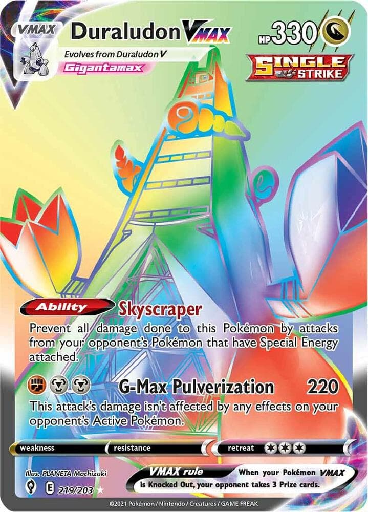 duraludon v pokemon card value & Vmax - Evolving Skies - Ultra Rare Lot Dragon / 220 / Basic Attack 1 Duraludon V (Evolving Skies 122)