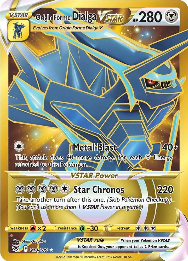 dialga v pokemon card value Origin Forme & VSTAR - SWSH 255 - SWSH256 Promo Card Type Origin Forme Dialga V worth