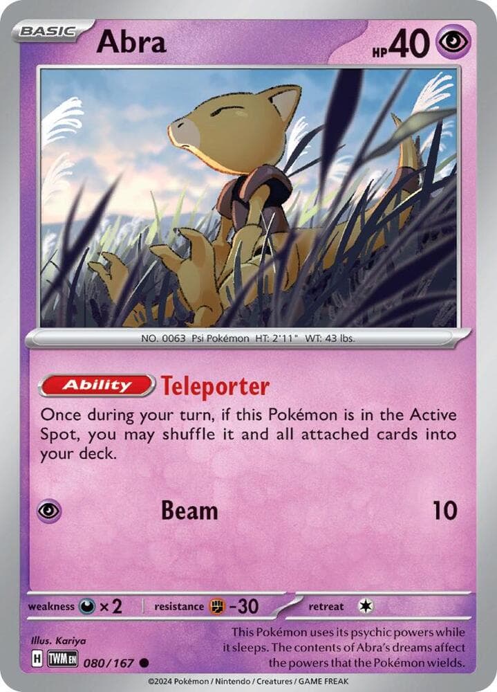 1999 abra pokemon card value 65/130 Base Set 2 TCG In Protective Penny Sleeve The Game Experts Psychic Rarity Abra Prices | Abra List