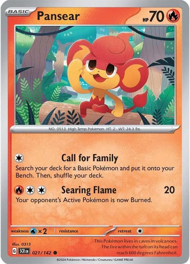 pokemon pansear card POKMON GAME sv4M 010/066 C Colorless Bite (20) Weakness Water 2 Resistance None None Retreat Cost Ultra Pro ULP16548 Tournament Folio