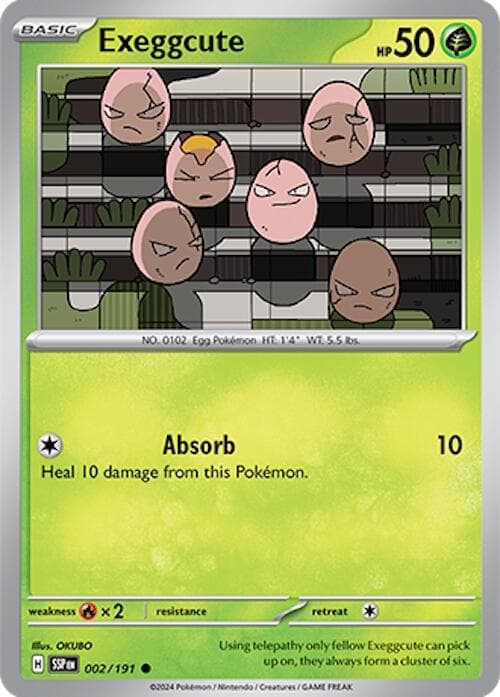 exeggcute pokemon card CGC 10 Japanese Paradise Dragona The Defending Pokemon is now Asleep Exeggcute - 002/191 2 -