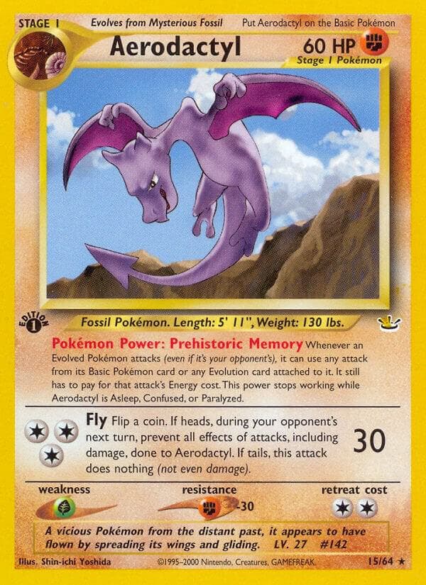 aerodactyl pokemon card worth Buy 13/99 Rare | Arceus Colorless Retreat Cost Aerodactyl (16) 1999 Pokemon Fossil